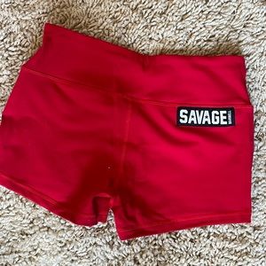 Savage Barbell workout shorts Red